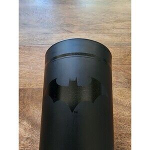 DC Comics BATMAN Black Glass Cup W/ BATMAN Logo